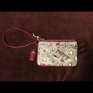 Coach Poppy Grey Wristlet